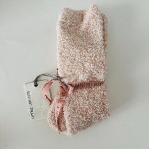 NWT Barefoot Dreams Cozychic Fuzzy Heathered Socks Dusty Rose Pink White One Siz